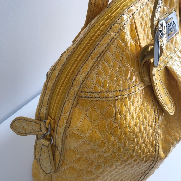 NWOT Maxx New York Yellow Faux Croc Hobo Spring Summer Bag - Picture 7 of 16